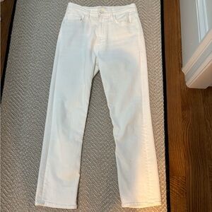 Mother white jeans. High waisted rider. Worn twice. Size 26. $198 retail.